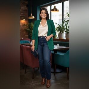 Nine West Size 14/32 Vintage America Collection Boho Crop Blue Denim Jeans